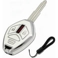 thumbnail image 1 of Key Fob Cover Compatible with Mitsubishi Lancer Eclipse Spyder Endeavor Galant Mirage Outlander Sport 2007-2015 3 Button TPU Carbon Fiber Keychain Case Holder Protector,3 Buttons Silver White, 1 of 6