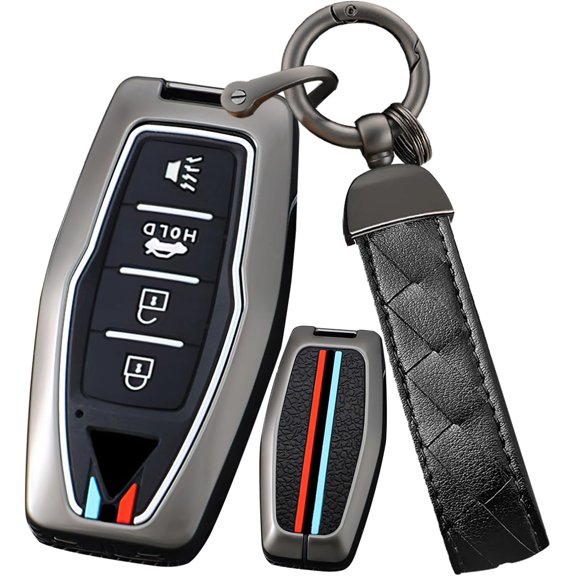Key Fob Cover Compatible with Mitsubishi Outlander 4 Button Leather ...