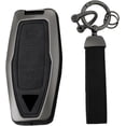 thumbnail image 1 of Key Fob Cover Compatible with Mitsubishi Outlander PHEV Pajero Sport L200 Delica Mini eK Colt Leather 3 Button 2025-2026 Keychain Case Holder Protector,2 Button Black, 1 of 9