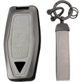 thumbnail image 1 of Key Fob Cover Compatible with Mitsubishi Outlander PHEV Pajero Sport L200 Delica Mini eK Colt Leather 3 Button 2025-2026 Keychain Case Holder Protector,3 Button Grey, 1 of 9
