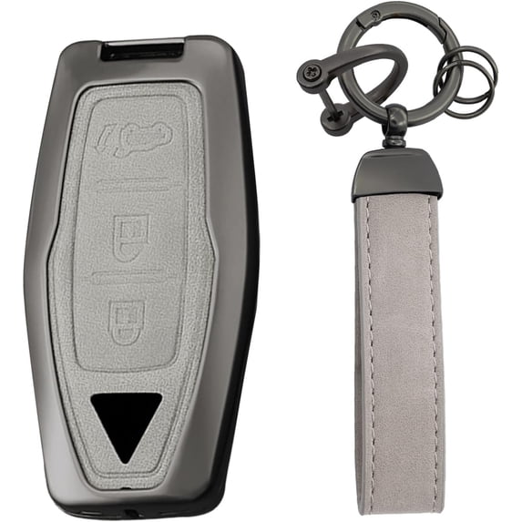 Key Fob Cover Compatible with Mitsubishi Outlander PHEV Pajero Sport L200 Delica Mini eK Colt Leather 3 Button 2025-2026 Keychain Case Holder Protector,3 Button Grey