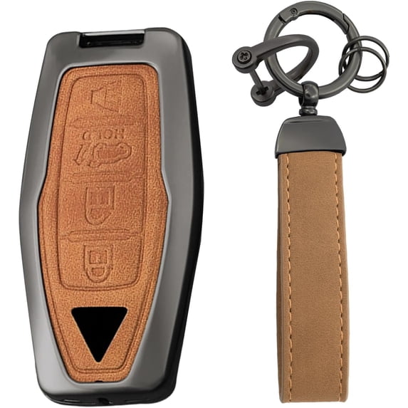 Key Fob Cover Compatible with Mitsubishi Outlander PHEV Pajero Sport L200 Delica Mini eK Colt Leather 3 Button 2025-2026 Keychain Case Holder Protector,4 Button Brown