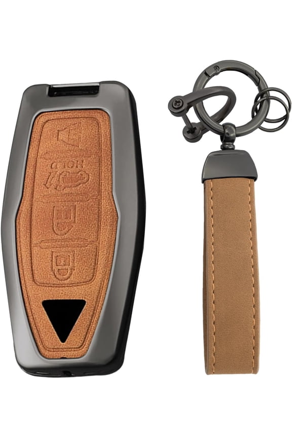 Key Fob Cover Compatible with Mitsubishi Outlander PHEV Pajero Sport L200 Delica Mini eK Colt Leather 3 Button 2025-2026 Keychain Case Holder Protector,4 Button Brown