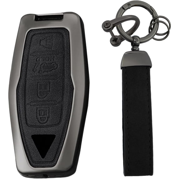 Key Fob Cover Compatible with Mitsubishi Outlander PHEV Pajero Sport L200 Delica Mini eK Colt Leather 3 Button 2025-2026 Keychain Case Holder Protector,4 Button Black