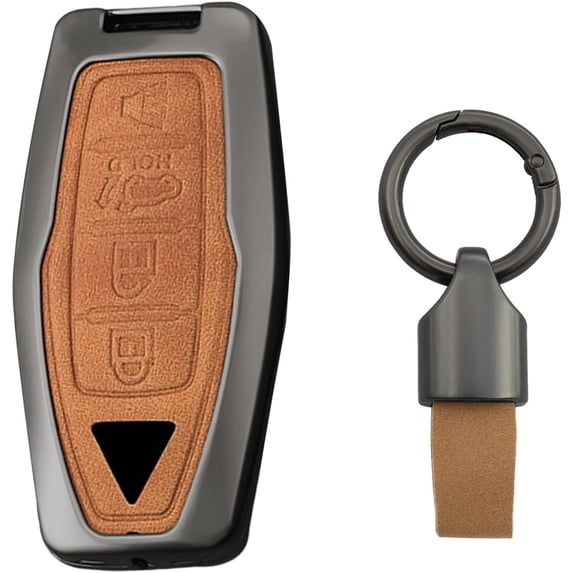Key Fob Cover Compatible with Mitsubishi Outlander Pajero Sport L200 Delica Mini eK Colt 2021-2026 3 Button Keychain Case Holder Protector,4 Button Brown