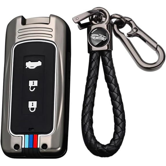 Key Fob Cover Compatible with Mitsubishi Outlander Sport Eclipse Cross ASX Mirage RVR Lancer Fortis Ex 2 Button Keychain Case Holder Protector,3 button-Black