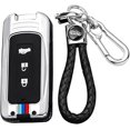 thumbnail image 1 of Key Fob Cover Compatible with Mitsubishi Outlander Sport Eclipse Cross ASX Mirage RVR Lancer Fortis Ex 2 Button Keychain Case Holder Protector,3 button-Silver, 1 of 7