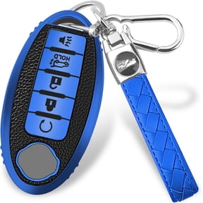 Key Fob Cover Compatible with Nissan Altima Rogue Sentra Pathfinder Maxima Murano Versa Armada Titan Patrol 2016-2025 TPU Keychain Case Holder Protector,5-Button-blue