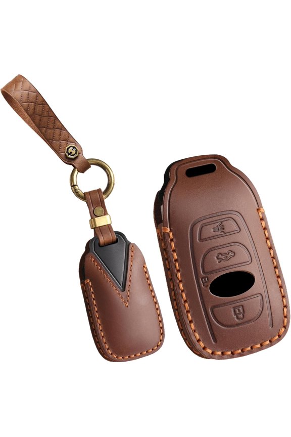 Key Fob Cover Compatible with Subaru Ascent BRZ Crosstrek Forester Impreza Legacy Outback WRX STI Leather 4 Button 2014-2026 Keychain Case Holder Protector,4 Button Brown