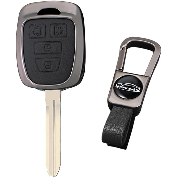 Key Fob Cover Compatible with Toyota 4Runner Corolla Cross Tacoma Tundra RAV4 Highlander Sequoia Prius 2012-2024 Leather 3 Button Keychain Case Holder Protector
