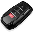 thumbnail image 1 of Key Fob Cover Compatible with Toyota Camry 4Runner Land Cruiser Mirai Venza RAV4 Sienna Tacoma Corolla Highlander Grand Highlander Prius Sequoia Fortuner 2018-2026 4 Button Keychain,Black, 1 of 6