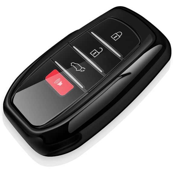 Key Fob Cover Compatible with Toyota Camry 4Runner Land Cruiser Mirai Venza RAV4 Sienna Tacoma Corolla Highlander Grand Highlander Prius Sequoia Fortuner 2018-2026 4 Button Keychain,Black