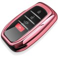 thumbnail image 1 of Key Fob Cover Compatible with Toyota Camry 4Runner Land Cruiser Mirai Venza RAV4 Sienna Tacoma Corolla Highlander Grand Highlander Prius Sequoia Fortuner 2018-2026 4 Button Keychain,Pink, 1 of 6