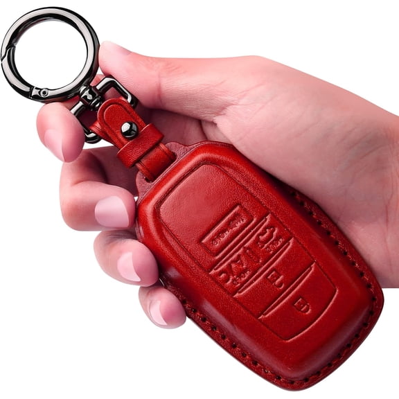 Key Fob Cover Compatible with Toyota Camry 4Runner Land Cruiser Tundra Corolla Prius RAV4 Highlander 2025-2026 Keychain Case Holder Protector,Red,5 buttons