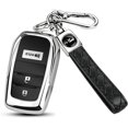 thumbnail image 1 of Key Fob Cover Compatible with Toyota Camry 4Runner RAV4 Tundra Tacoma Corolla Grand Highlander 2025-2026 3/4 Button TPU Keychain Case Holder Protector,Silver, 1 of 4