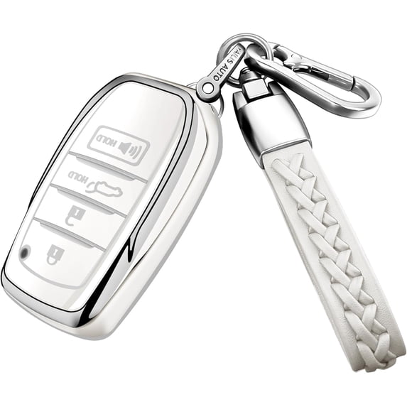 Key Fob Cover Compatible with Toyota Camry 4Runner Venza RAV4 Prime Land Cruiser Grand Highlander Tacoma Corolla Prius Crown Tundra Hilux Mirai 2016-2026 4/5 Button Keychain Case Holder Protector