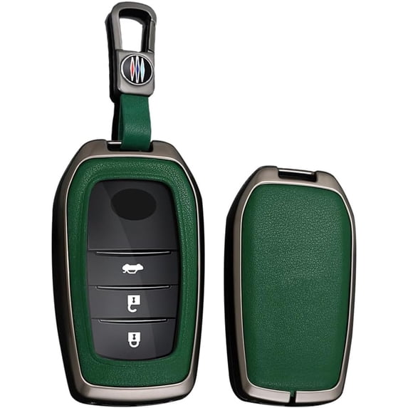 Key Fob Cover Compatible with Toyota Camry Highlander Land Cruiser Grand Highlander Prius 2019-2026 3/4/5/6 Button Keychain Case Holder Protector,B Keychain Gun Green