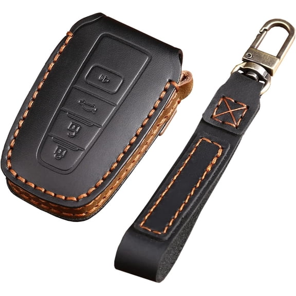 Key Fob Cover Compatible with Toyota Camry Highlander RAV4 Avalon C-HR 86 GT86 Prius Prius Prime Prado 4Runner 2016-2024 4 Button Keychain Case Holder Protector,Black