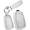 thumbnail image 1 of Key Fob Cover Compatible with Toyota Camry Rav4 Corolla Corolla Cross Corolla Hatch Highlander 4Runner Land Cruiser Tundra 2019-2026 4 Button Keychain Case Holder Protector,Keychain-B-silver, 1 of 8