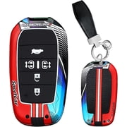 Key Fob Cover Compatible with Toyota Corolla RAV4 Prime Camry Hilux Vellfire Alphard Fortuner Innova Venza Land Cruiser GT86 2019-2025 5 Button Keychain Case Holder Protector,5 Buttons Red