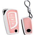 thumbnail image 1 of Key Fob Cover Compatible with Toyota Fortuner Tundra Camry RAV4 Highlander Corolla 2018-2024 3 Button Keychain Case Holder Protector,bullet keychian-Pink, 1 of 9