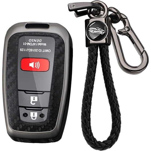 Key Fob Cover Compatible with Toyota Highlander RAV4 Camry Corolla Avalon C-HR Prius Prius Prime GT86 2016-2024 Keychain Case Holder Protector,A-Keychain