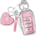 thumbnail image 1 of Key Fob Cover Compatible with Toyota Land Cruiser Venza RAV4 4Runner Corolla Cross Grand Highlander Tundra Crown Tacoma Camry Keychain Case Holder Protector,Silver-pink, 1 of 6