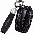 thumbnail image 1 of Key Fob Cover Compatible with Toyota Prius Camry Corolla CHR RAV4 Land Cruiser Highlander Avalon GT86 2017-2026 4 Button Keychain Case Holder Protector,Black, 1 of 9