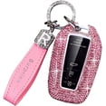 thumbnail image 1 of Key Fob Cover Compatible with Toyota Prius Camry Corolla CHR RAV4 Land Cruiser Highlander Avalon GT86 2017-2026 4 Button Keychain Case Holder Protector,Pink, 1 of 8