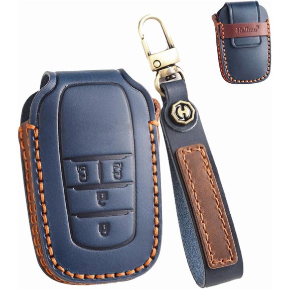 Key Fob Cover Compatible with Toyota RAV4 Camry Corolla Highlander Tundra 4Runner C-HR Hilux Yaris 4 Button Keychain Case Holder Protector,4 Button C Blue