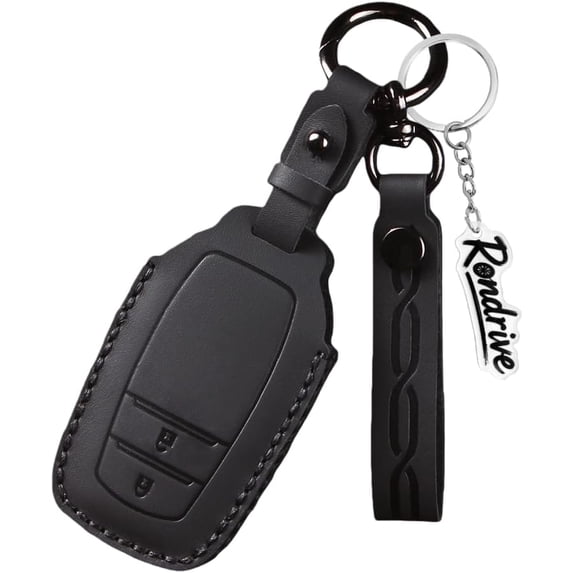 Key Fob Cover Compatible with Toyota RAV4 Camry Tacoma Corolla Sienna Tundra Prius Grand Highlander 2018-up Keychain Case Holder Protector,2-BTN-Black