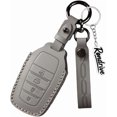thumbnail image 1 of Key Fob Cover Compatible with Toyota RAV4 Camry Tacoma Corolla Sienna Tundra Prius Grand Highlander 2018-up Keychain Case Holder Protector,4-BTN-Panic-Grey, 1 of 9