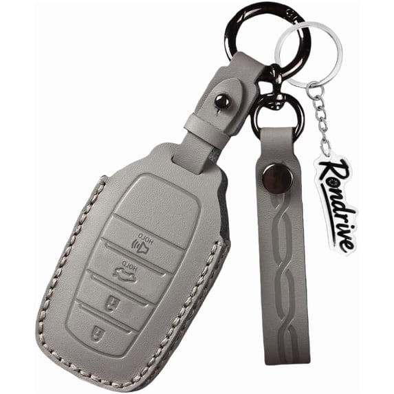 Key Fob Cover Compatible with Toyota RAV4 Camry Tacoma Corolla Sienna Tundra Prius Grand Highlander 2018-up Keychain Case Holder Protector,4-BTN-Panic-Grey