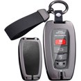 thumbnail image 1 of Key Fob Cover Compatible with Toyota RAV4 Hybrid Camry Hybrid Corolla XSE C-HR Corolla Hatchback Prado 2012-2026 2/3/4 Button Keychain Case Holder Protector,Long Keychain Black, 1 of 9