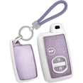 thumbnail image 1 of Key Fob Cover Compatible with Toyota RAV4 Prius 4Runner Camry Avalon Corolla Highlander Venza 2007-2019 3 Button Keychain Case Holder Protector,Keychain-B-Purple, 1 of 8
