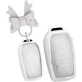 thumbnail image 1 of Key Fob Cover Compatible with Toyota Tacoma Camry XSE Corolla Cross RAV4 Prime Land Cruiser CHR Tundra 4 Button Keychain Case Holder Protector,B White, 1 of 9