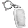 thumbnail image 1 of Key Fob Cover Compatible with Toyota Tacoma Camry XSE Corolla Cross RAV4 Prime Land Cruiser CHR Tundra 4 Button Keychain Case Holder Protector,E White, 1 of 8