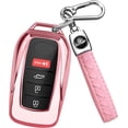 thumbnail image 1 of Key Fob Cover Compatible with Toyota Venza Corolla Cross Grand Highlander Tundra RAV4 Prime Prius Land Cruiser Sequoia Sienna Crown Tacoma Camry Keychain Case Holder Protector,Pink, 1 of 7