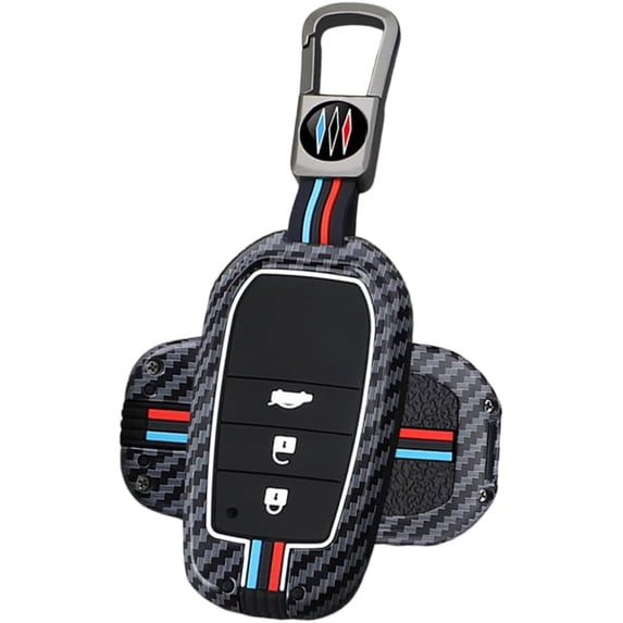 Key Fob Cover Compatible with Toyota Yaris GR Corolla Cross Yaris Hybrid Hilux C-HR 2020-2024 2 Button Keychain Case Holder Protector,3 Buttons C Grey