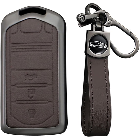 Key Fob Cover Compatible with Acura MDX TL ILX TLX ZDX RDX TSX 2009-2014 4 Button Keychain Case Holder Protector,3 Button Brown