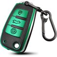 thumbnail image 1 of Key Fob Cover Compatible with Audi A1 A3 Q3 Q7 R8 A6L TT 3 Button Flip Key Keychain Case Holder Protector,A:green, 1 of 6