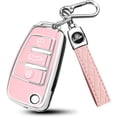 thumbnail image 1 of Key Fob Cover Compatible with Audi A1 A3 Q3 Q7 R8 A6L TT 3 Button Flip Key Keychain Case Holder Protector,B:pink, 1 of 6
