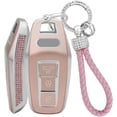 thumbnail image 1 of Key Fob Cover Compatible with Audi A3 A5 A5L S5 A6 Q5 Q6 e-tron 2025-2026 3 Button Keychain Case Holder Protector,B Pink, 1 of 9