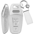 thumbnail image 1 of Key Fob Cover Compatible with Audi A3 A5 A5L S5 A6 Q5 Q6 e-tron 2025-2026 3 Button Keychain Case Holder Protector,D White, 1 of 9
