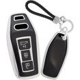 thumbnail image 1 of Key Fob Cover Compatible with Audi A5 A5L A6 A6L Q6L Q6 RS Q6 RS6 SQ6 S6 Keychain Case Holder Protector,Long Keychain-black, 1 of 7