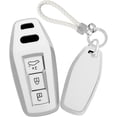 thumbnail image 1 of Key Fob Cover Compatible with Audi A5 A5L A6 A6L Q6L Q6 RS Q6 RS6 SQ6 S6 Keychain Case Holder Protector,Long Keychain-white, 1 of 7