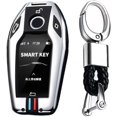 thumbnail image 1 of Key Fob Cover Compatible with BMW 5 Series 7 Series 3 Button Keychain Case Holder Protector,A Button-silver, 1 of 8