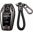 thumbnail image 1 of Key Fob Cover Compatible with BMW 5 Series 7 Series 3 Button Keychain Case Holder Protector,B Button-black, 1 of 8