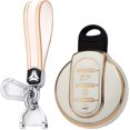 thumbnail image 1 of Key Fob Cover Compatible with BMW Mini Cooper S Cooper D Keychain Case Holder Protector,A White, 1 of 7