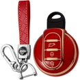 thumbnail image 1 of Key Fob Cover Compatible with BMW Mini Cooper S Cooper D Keychain Case Holder Protector,B Red, 1 of 7